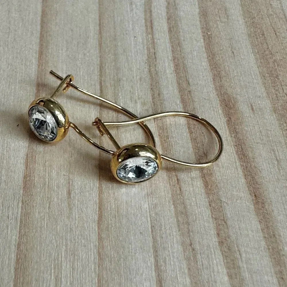 Gold-Tone Crystal Drop Earrings